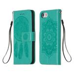 For iPhone SE 2022 / SE 2020 / 8 / 7 Dream Catcher Printing Horizontal Flip Leather Case with Holder & Card Slots & Wallet & Lanyard(Green)