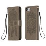 For iPhone SE 2022 / SE 2020 / 8 / 7 Dream Catcher Printing Horizontal Flip Leather Case with Holder & Card Slots & Wallet & Lanyard(Grey)