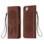 For iPhone SE 2022 / SE 2020 / 8 / 7 Dream Catcher Printing Horizontal Flip Leather Case with Holder & Card Slots & Wallet & Lanyard(Brown)