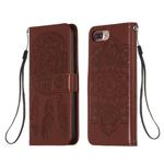 For iPhone 8 Plus / 7 Plus Dream Catcher Printing Horizontal Flip Leather Case with Holder & Card Slots & Wallet & Lanyard(Brown)