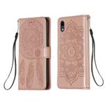 For iPhone XR Dream Catcher Printing Horizontal Flip Leather Case with Holder & Card Slots & Wallet & Lanyard(Rose Gold)