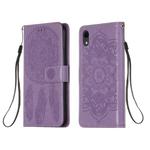 For iPhone XR Dream Catcher Printing Horizontal Flip Leather Case with Holder & Card Slots & Wallet & Lanyard(Purple)