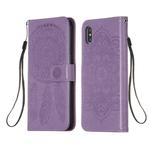 For iPhone XS Max Dream Catcher Printing Horizontal Flip Leather Case with Holder & Card Slots & Wallet & Lanyard(Purple)