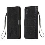 For iPhone X / XS Dream Catcher Printing Horizontal Flip Leather Case with Holder & Card Slots & Wallet & Lanyard(Black)