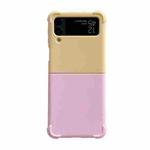 For Samsung Galaxy Z Flip4 Macaron Candy Color Matching TPU Phone Case(Yellow Pink)