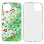 For iPhone 14 2.0mm Airbag Shockproof TPU Phone Case (Gold Heart)