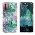 For Nokia G21 / G11 2.0mm Airbag Shockproof TPU Phone Case(Ink Green Marble)