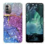 For Nokia G21 / G11 2.0mm Airbag Shockproof TPU Phone Case(Blue Purple Marble)