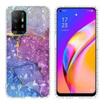 For OPPO A94 4G / F19 Pro / Reno5 F / Reno5 Lite 2.0mm Airbag Shockproof TPU Phone Case(Blue Purple Marble)