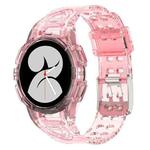 For Samsung Galaxy Watch4 Classic 46mm Silicone Integrated Watch Band(Transparent Pink)