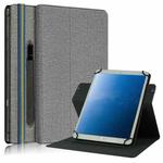 For 10 inch Cloth Texture 360 Rotation Horizontal Flip Universal Tablet PC Leather Case with Pen Slot(Grey)