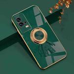 For vivo iQOO 8 Pro 6D Plating Astronaut Ring Kickstand Phone Case(Night Green)