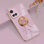 For vivo S10 6D Plating Astronaut Ring Kickstand Phone Case(Light Purple)