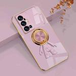 For vivo X70 Pro+ 6D Plating Astronaut Ring Kickstand Phone Case(Light Purple)
