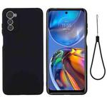 For Motorola Moto G22/ E32s 4G Pure Color Liquid Silicone Shockproof Full Coverage Phone Case(Black)