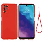 For ZTE V30 Vita Pure Color Liquid Silicone Shockproof Full Coverage Phone Case(Red)