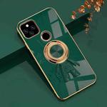 For Google Pixel 5a  6D Plating Astronaut Ring Kickstand Phone Case(Night Green)