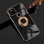 For Google Pixel 5a  6D Plating Astronaut Ring Kickstand Phone Case(Black)