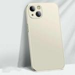 For iPhone 14 AG Matte Glass + Liquid Silicone Skin Feel Case (Antique White)