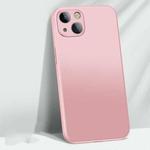 For iPhone 14 Plus AG Matte Glass + Liquid Silicone Skin Feel Case (Girly Pink)