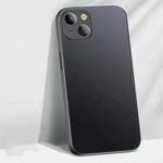 For iPhone 14 Plus AG Matte Glass + Liquid Silicone Skin Feel Case (Classic Black)