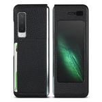 For Galaxy Fold / W2020 Shockproof Full Coverage Litchi Texture Leather Case with Card Slot(Black)