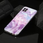 For Huawei P40 lite Marble Pattern Soft TPU Protective Case(Purple)