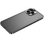 For iPhone 14 Pro Max Metal Frame Frosted PC Shockproof Phone Case (Black)