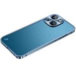 For iPhone 14 Plus Metal Frame Frosted PC Shockproof Phone Case (Ocean Blue)