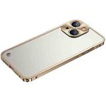 For iPhone 14 Plus Metal Frame Frosted PC Shockproof Phone Case (Gold)