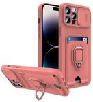 For iPhone 14 Pro Max Sliding Camera Cover Design TPU Phone Case (Pink)