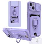 For iPhone 14 Plus Sliding Camera Cover Design TPU Phone Case (Purple)