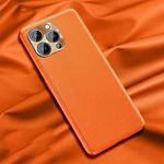 For iPhone 14 Pro Silicone Pure Skin Leather Phone Case(Orange)