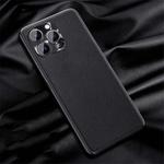 For iPhone 14 Pro Silicone Pure Skin Leather Phone Case(Black)
