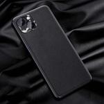 For iPhone 14 Silicone Pure Skin Leather Phone Case (Black)