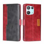For OPPO Reno8 Pro 5G Contrast Color Side Buckle Leather Phone Case(Red + Black)