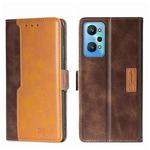 For OPPO Realme GT Neo2 5G Contrast Color Side Buckle Leather Phone Case(Dark Brown + Gold)