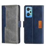 For OPPO Realme GT Neo2 5G Contrast Color Side Buckle Leather Phone Case(Blue + Grey)