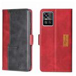 For vivo S10/S10 Pro Contrast Color Side Buckle Leather Phone Case(Red + Black)