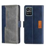 For vivo S10/S10 Pro Contrast Color Side Buckle Leather Phone Case(Blue + Grey)