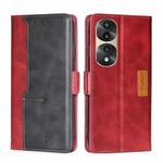 For Honor 70 Pro/70 Pro+ Contrast Color Side Buckle Leather Phone Case(Red + Black)