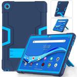 For Lenovo Tab M10 Plus 10.6 3rd Gen 2022 Contrast Color Robot Shockproof Silicone + PC Tablet Case(Navy Blue)