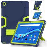 For Lenovo Tab M10 Plus 10.6 3rd Gen 2022 Contrast Color Robot Shockproof Silicone + PC Tablet Case(Navy Green)