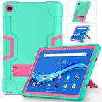 For Lenovo Tab M10 Plus 10.6 3rd Gen 2022 Contrast Color Robot Shockproof Silicone + PC Tablet Case(Green Rose Red)