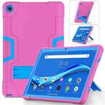 For Lenovo Tab M10 Plus 10.6 3rd Gen 2022 Contrast Color Robot Shockproof Silicone + PC Tablet Case(Rose Red Blue)