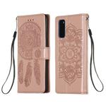 For Galaxy S20 Dream Catcher Printing Horizontal Flip Leather Case with Holder & Card Slots & Wallet & Lanyard(Rose Gold)