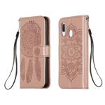 For Galaxy A20e Dream Catcher Printing Horizontal Flip Leather Case with Holder & Card Slots & Wallet & Lanyard(Rose Gold)