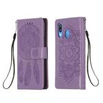 For Galaxy A40 Dream Catcher Printing Horizontal Flip Leather Case with Holder & Card Slots & Wallet & Lanyard(Purple)