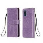 For Galaxy A51 Dream Catcher Printing Horizontal Flip Leather Case with Holder & Card Slots & Wallet & Lanyard(Purple)