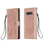 For Galaxy S10 Dream Catcher Printing Horizontal Flip Leather Case with Holder & Card Slots & Wallet & Lanyard(Rose Gold)
